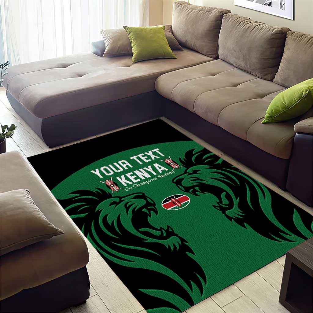 Custom Kenya Rugby Area Rug 2024 Go Champions Simbas - Green LT14