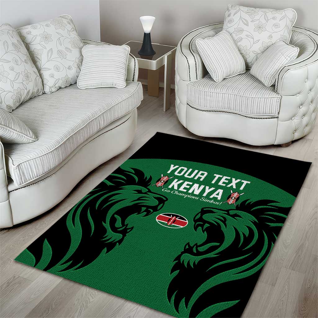 Custom Kenya Rugby Area Rug 2024 Go Champions Simbas - Green LT14