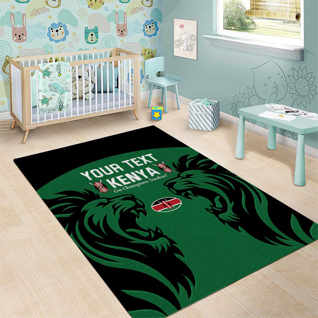 Custom Kenya Rugby Area Rug 2024 Go Champions Simbas - Green LT14