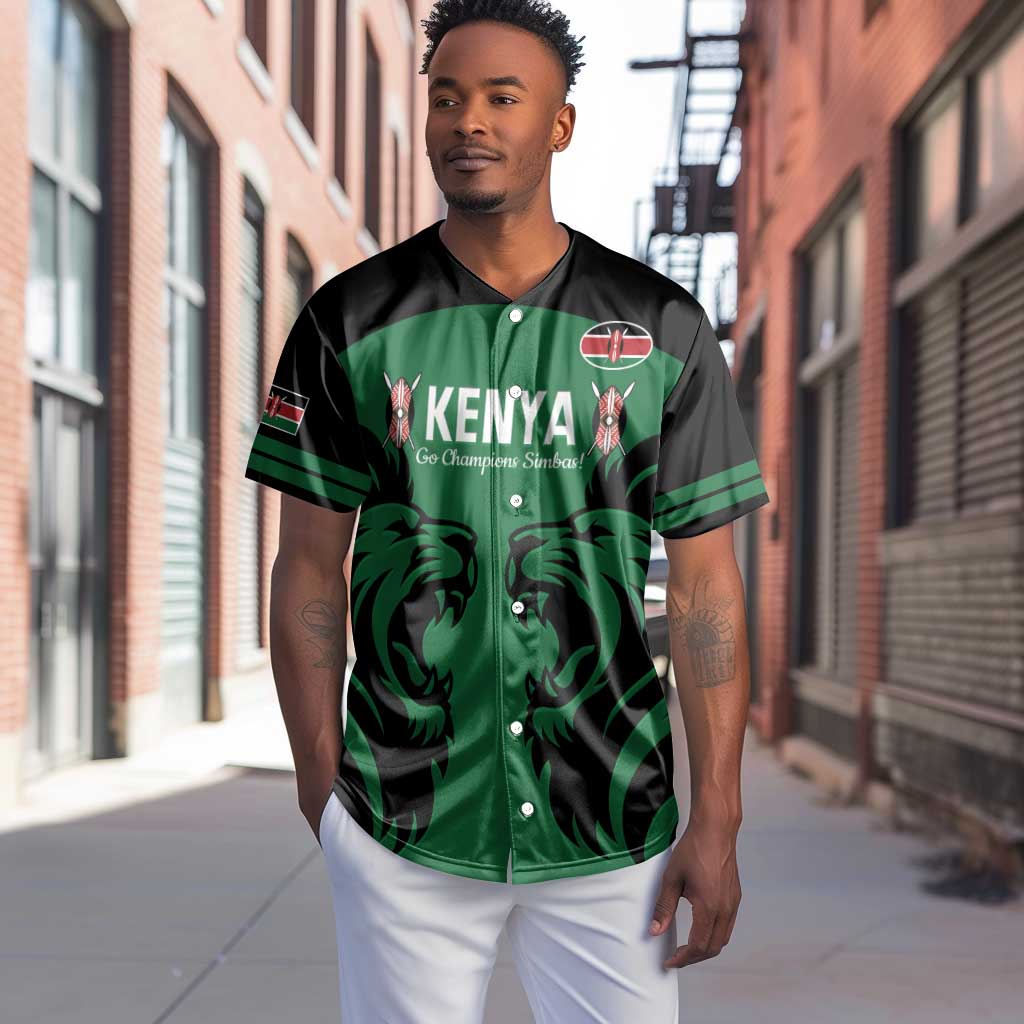 Custom Kenya Rugby Baseball Jersey 2024 Go Champions Simbas - Green LT14
