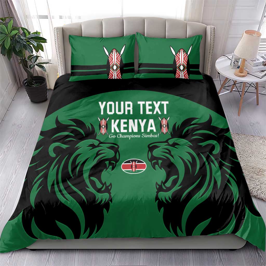 Custom Kenya Rugby Bedding Set 2024 Go Champions Simbas - Green LT14