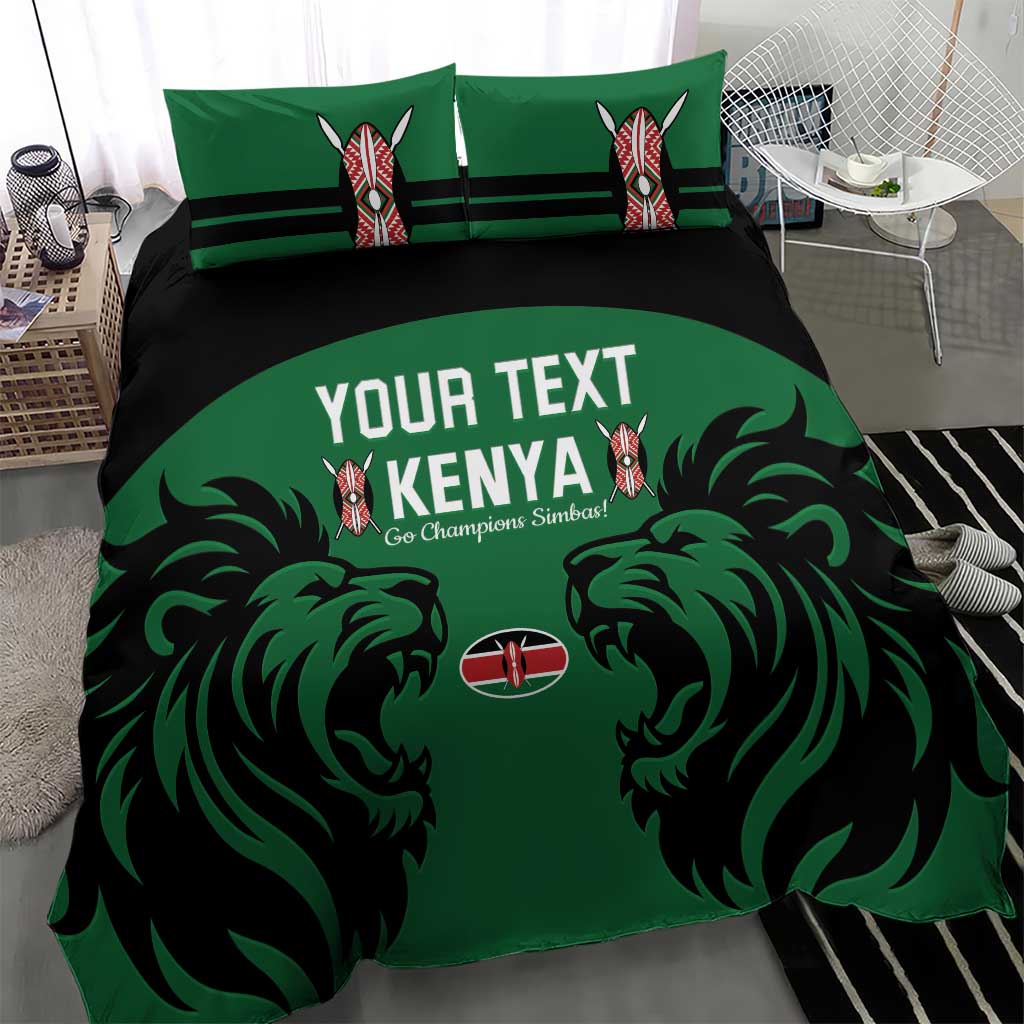 Custom Kenya Rugby Bedding Set 2024 Go Champions Simbas - Green LT14