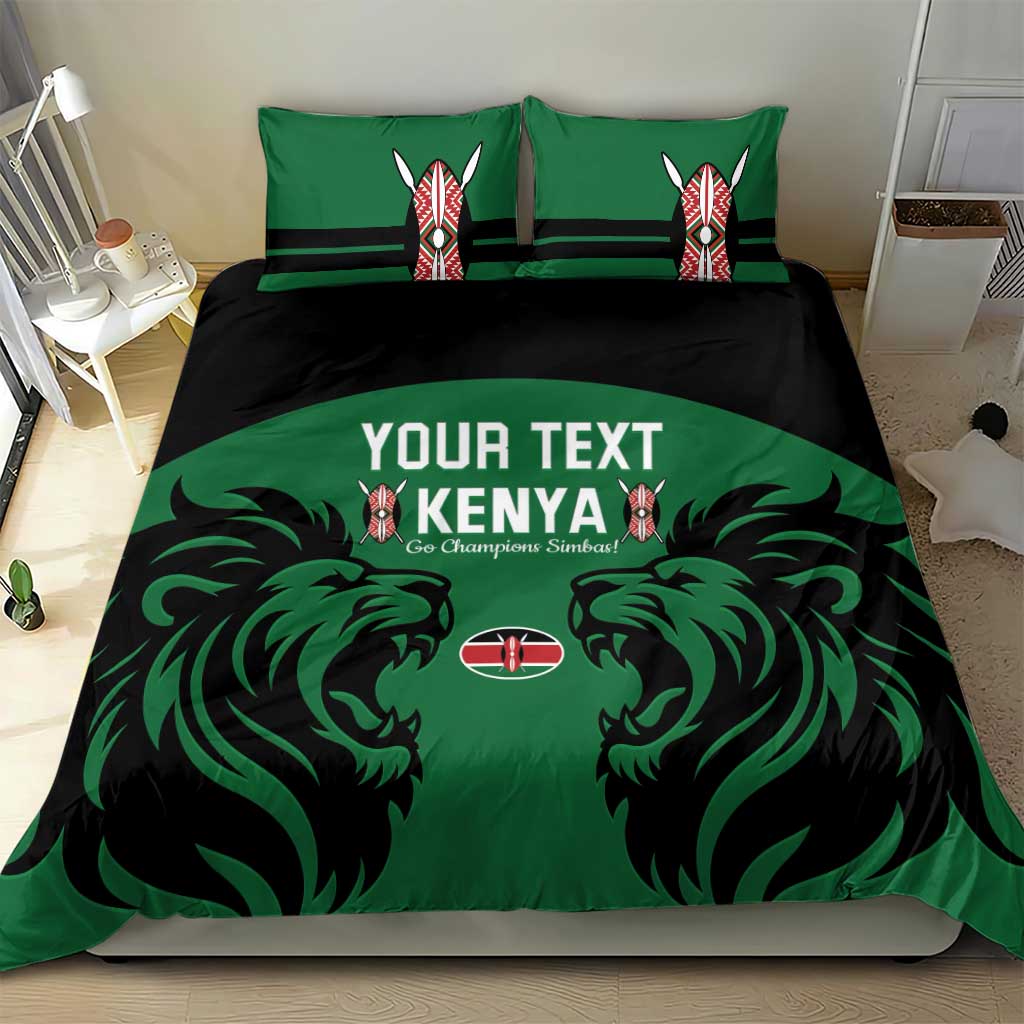 Custom Kenya Rugby Bedding Set 2024 Go Champions Simbas - Green LT14
