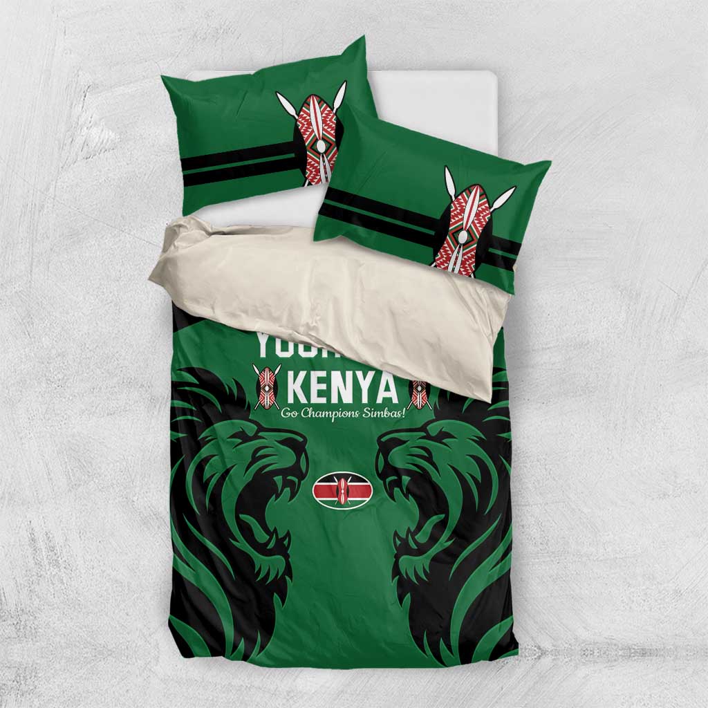Custom Kenya Rugby Bedding Set 2024 Go Champions Simbas - Green LT14