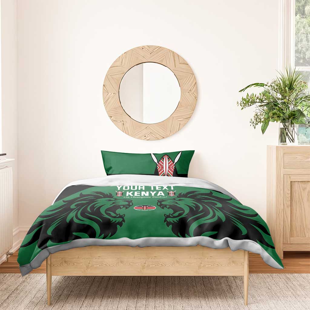 Custom Kenya Rugby Bedding Set 2024 Go Champions Simbas - Green LT14