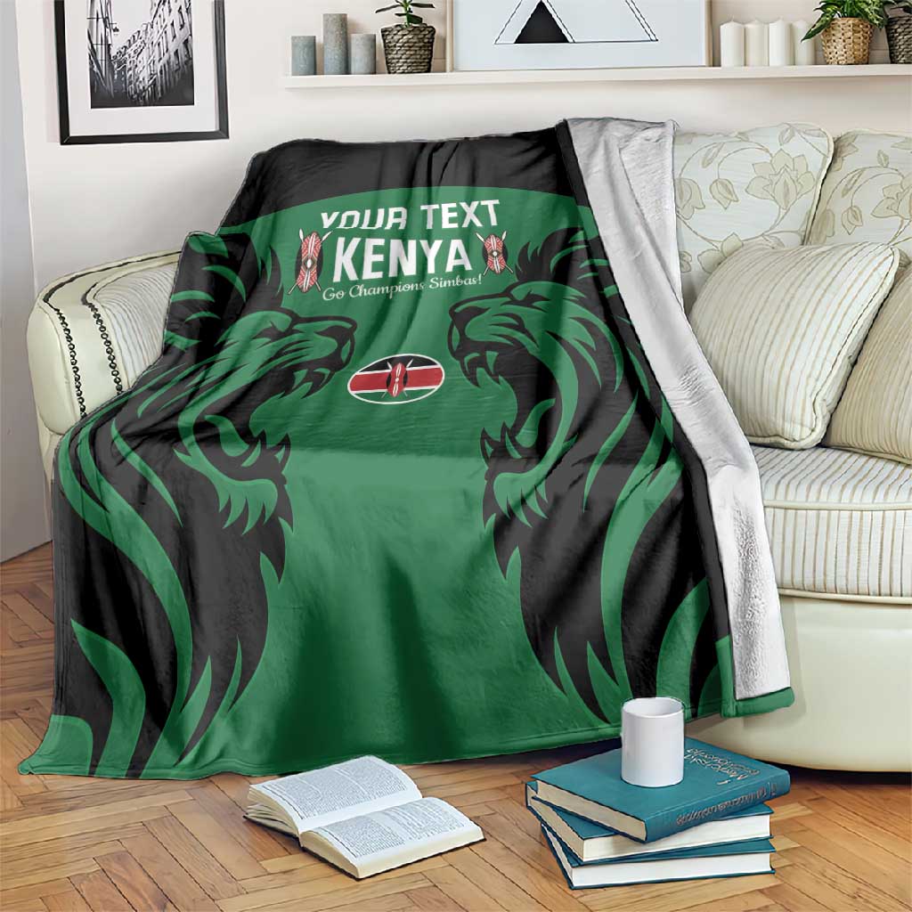 Custom Kenya Rugby Blanket 2024 Go Champions Simbas - Green LT14