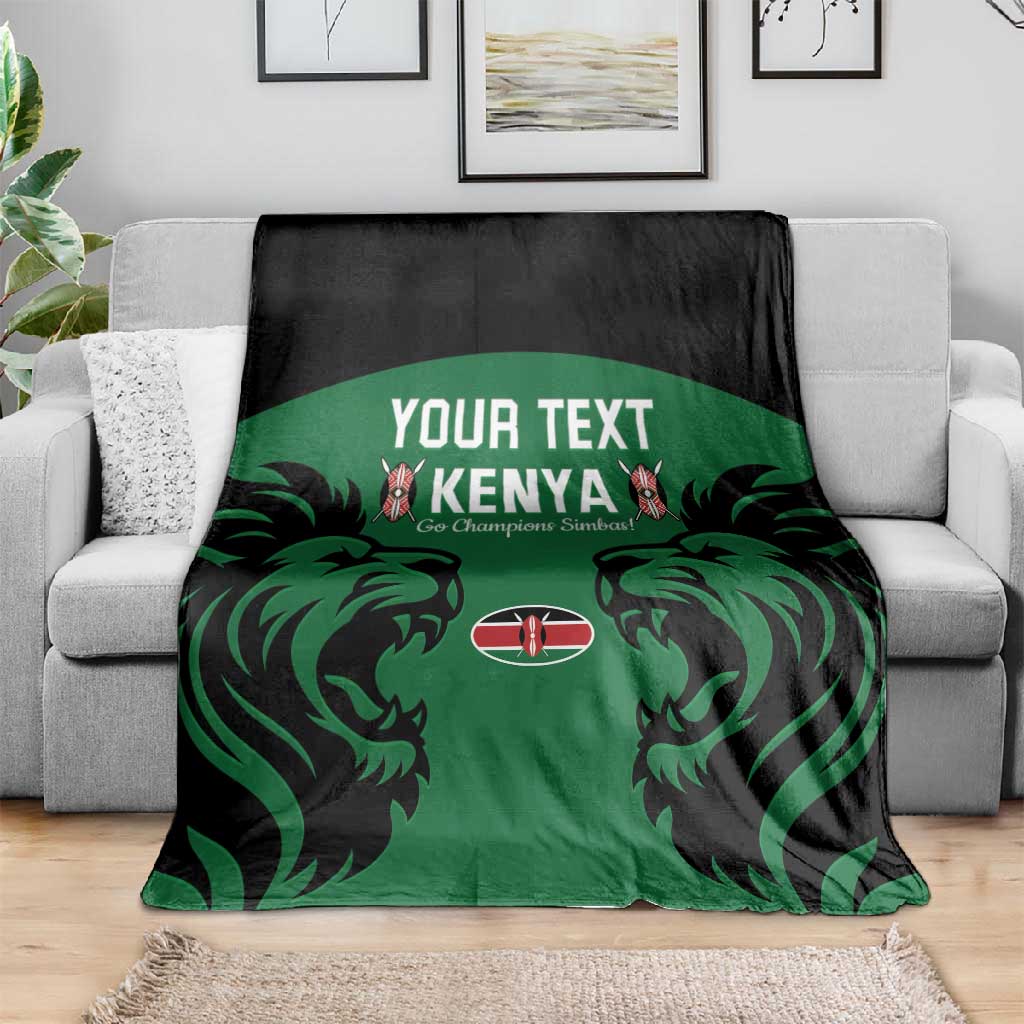 Custom Kenya Rugby Blanket 2024 Go Champions Simbas - Green LT14