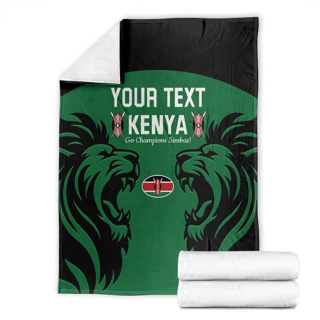 Custom Kenya Rugby Blanket 2024 Go Champions Simbas - Green LT14