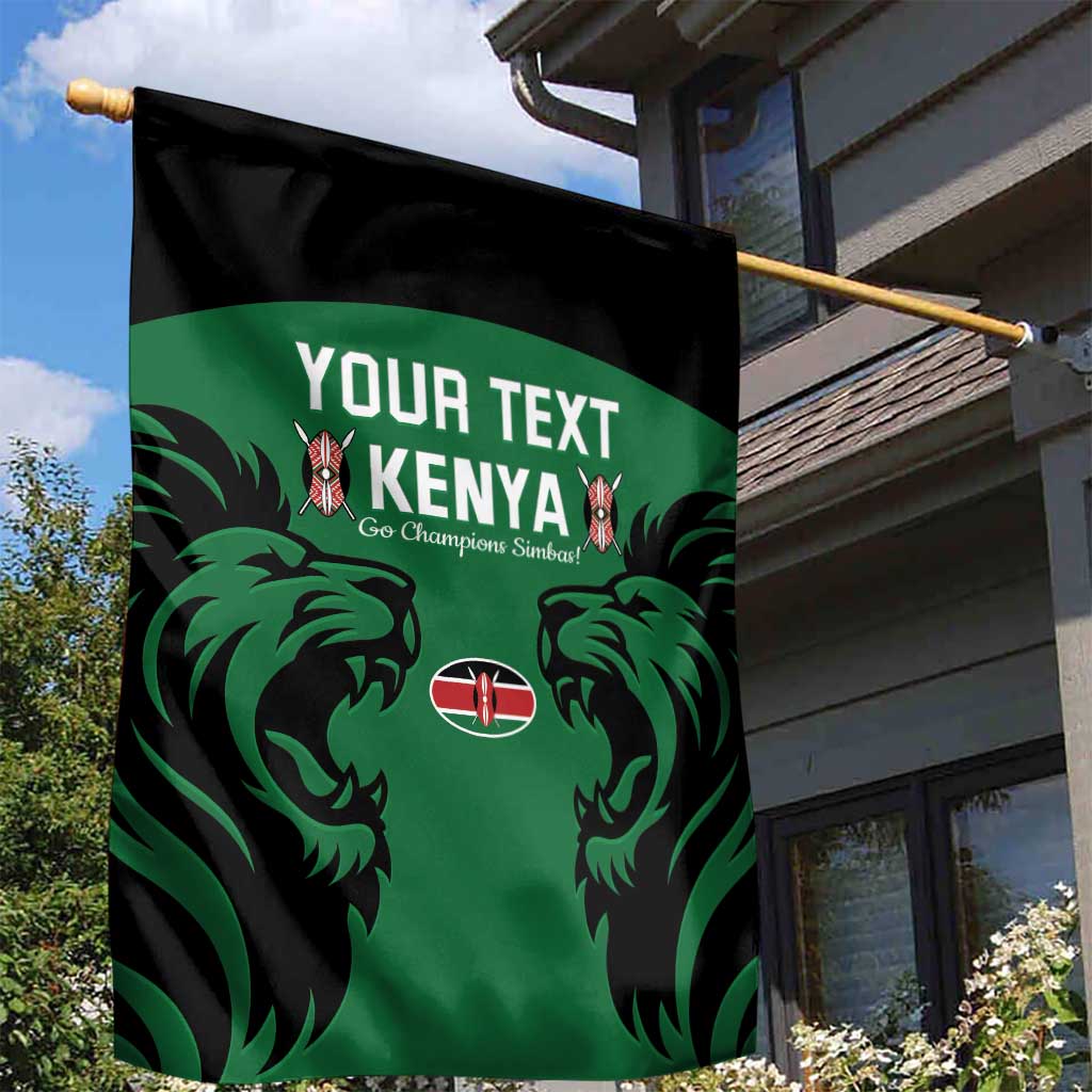 Custom Kenya Rugby Garden Flag 2024 Go Champions Simbas - Green LT14