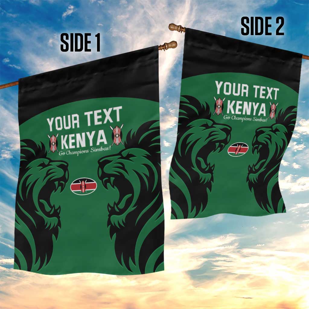Custom Kenya Rugby Garden Flag 2024 Go Champions Simbas - Green LT14