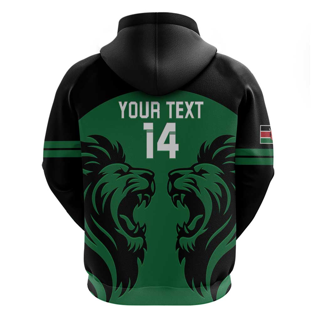 Custom Kenya Rugby Hoodie 2024 Go Champions Simbas - Green LT14