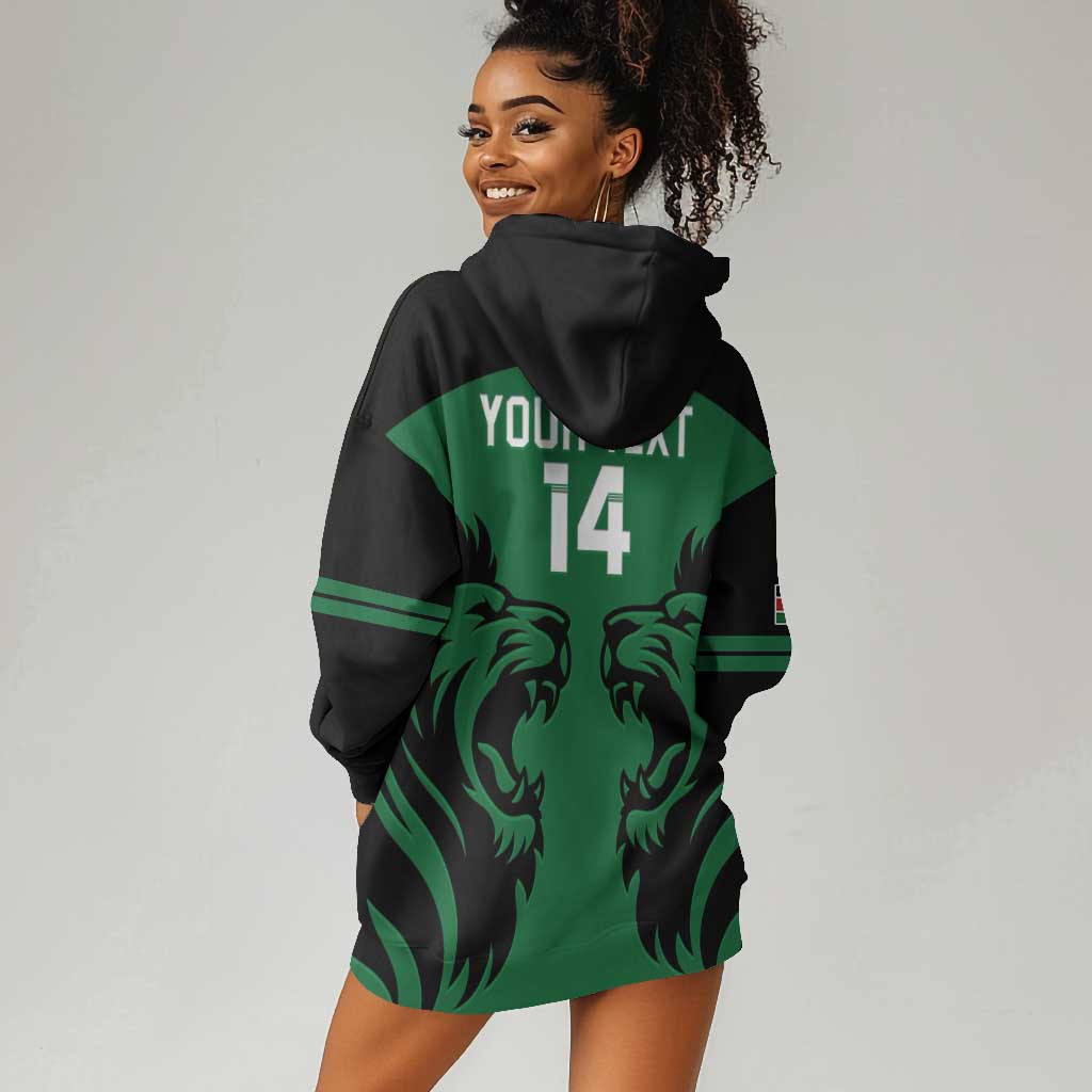 Custom Kenya Rugby Hoodie Dress 2024 Go Champions Simbas - Green LT14