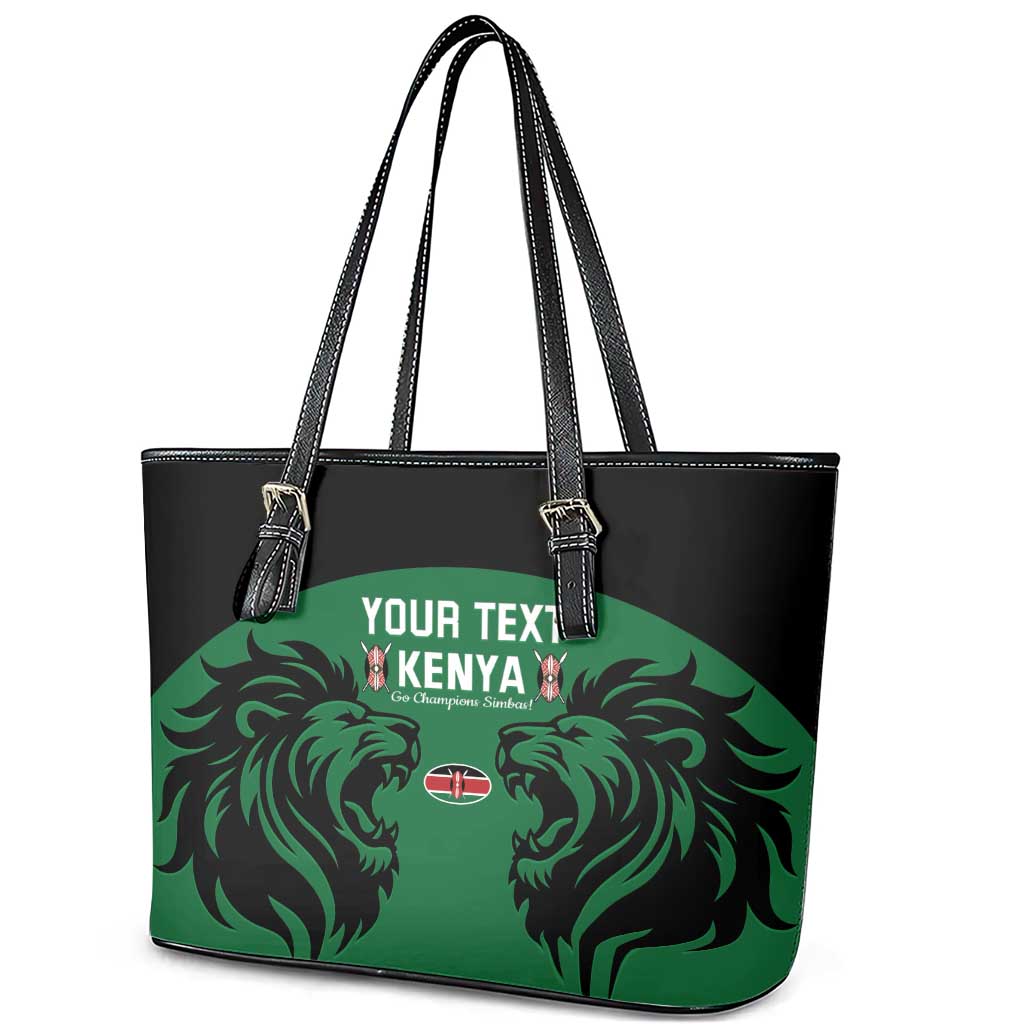 Custom Kenya Rugby Leather Tote Bag 2024 Go Champions Simbas - Green LT14