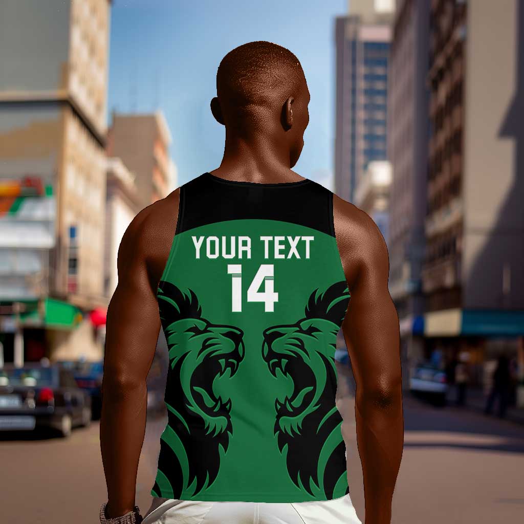 Custom Kenya Rugby Men Tank Top 2024 Go Champions Simbas - Green LT14
