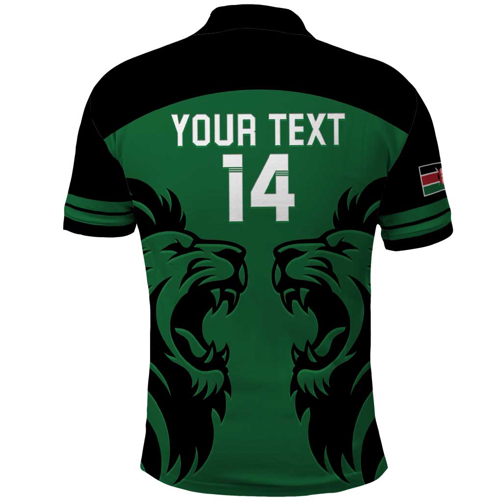 Custom Kenya Rugby Polo Shirt 2024 Go Champions Simbas - Green LT14