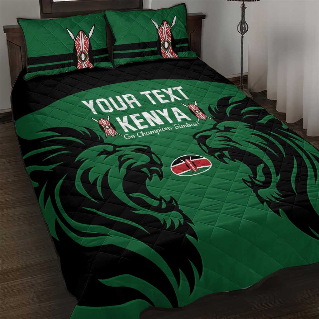 Custom Kenya Rugby Quilt Bed Set 2024 Go Champions Simbas - Green LT14