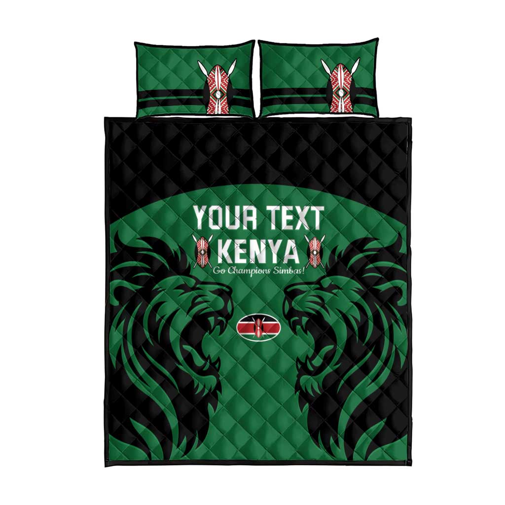 Custom Kenya Rugby Quilt Bed Set 2024 Go Champions Simbas - Green LT14