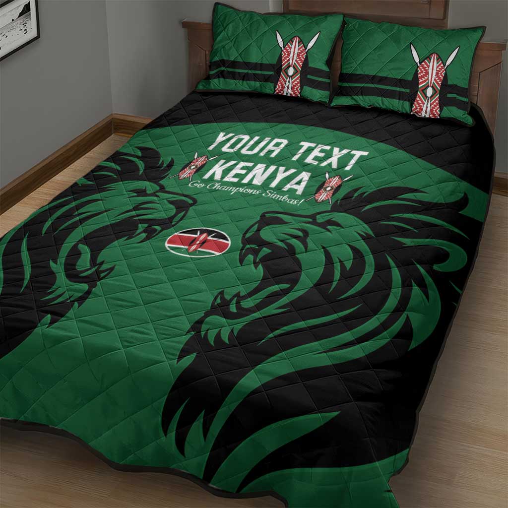 Custom Kenya Rugby Quilt Bed Set 2024 Go Champions Simbas - Green LT14