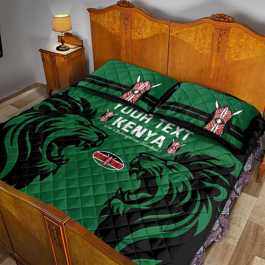 Custom Kenya Rugby Quilt Bed Set 2024 Go Champions Simbas - Green LT14