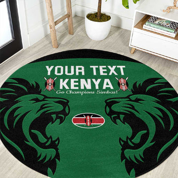 Custom Kenya Rugby Round Carpet 2024 Go Champions Simbas - Green LT14