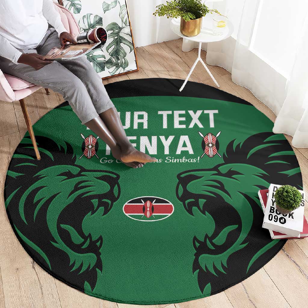 Custom Kenya Rugby Round Carpet 2024 Go Champions Simbas - Green LT14