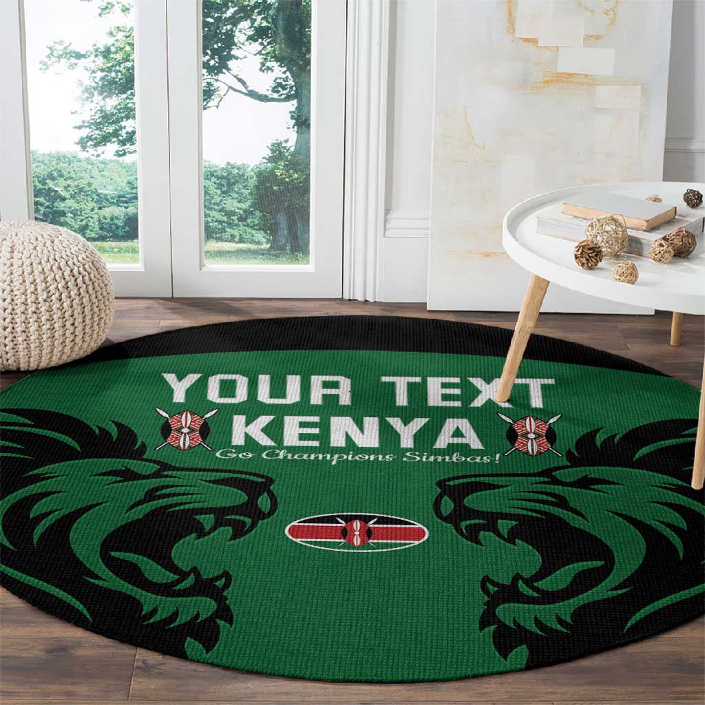Custom Kenya Rugby Round Carpet 2024 Go Champions Simbas - Green LT14