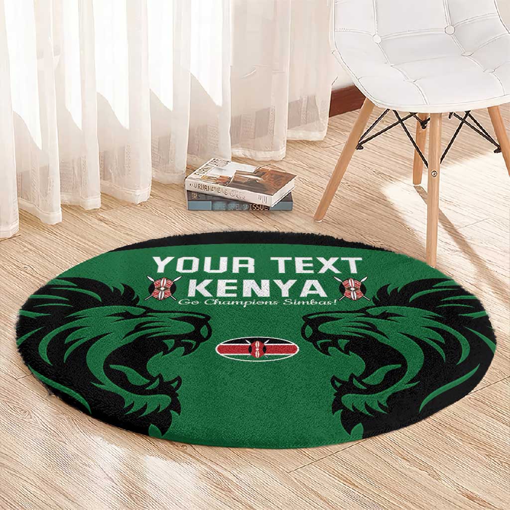 Custom Kenya Rugby Round Carpet 2024 Go Champions Simbas - Green LT14