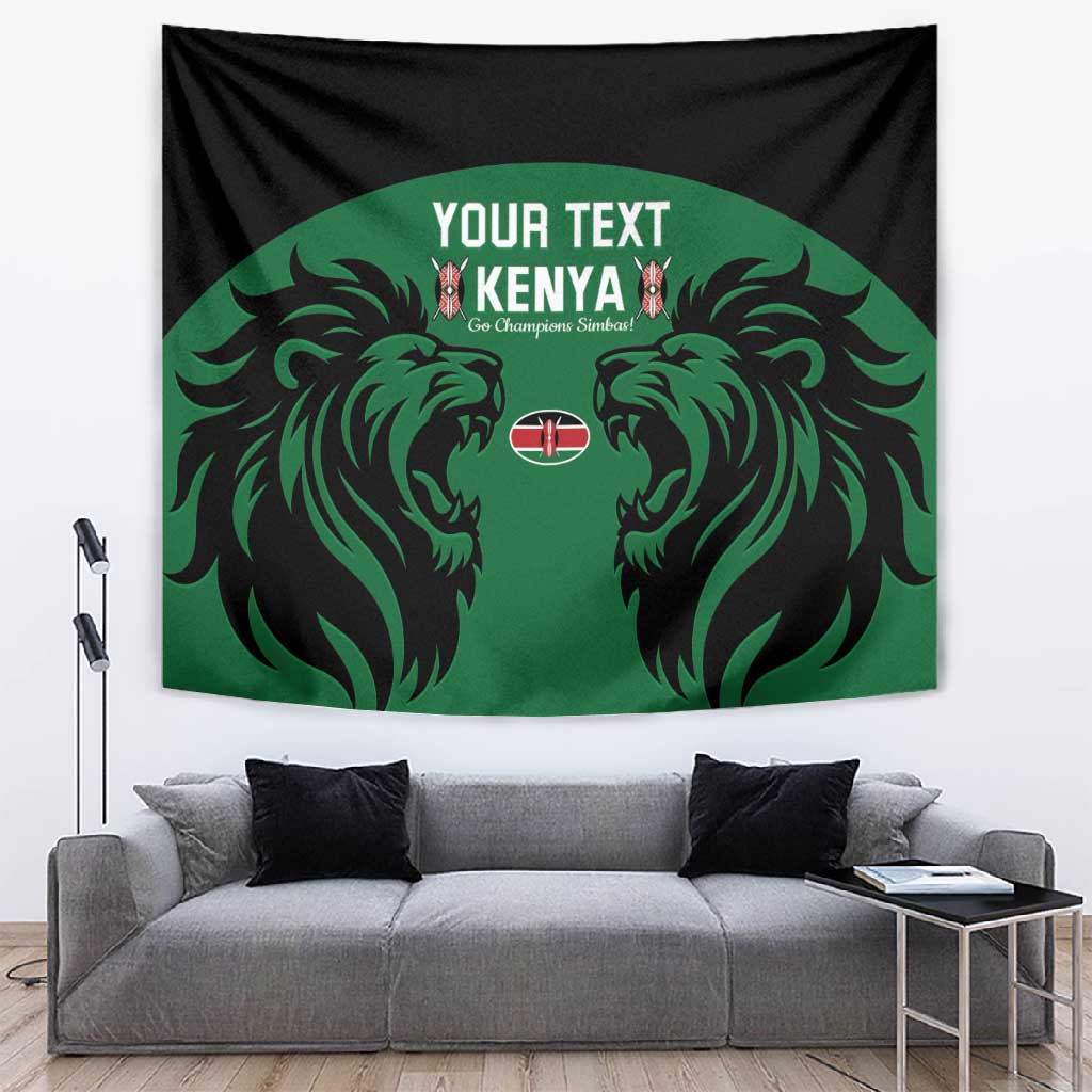 Custom Kenya Rugby Tapestry 2024 Go Champions Simbas - Green LT14