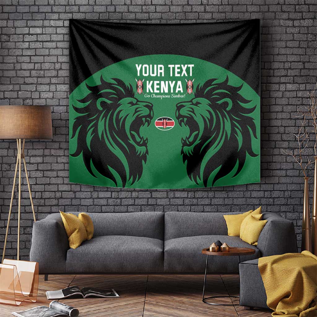 Custom Kenya Rugby Tapestry 2024 Go Champions Simbas - Green LT14