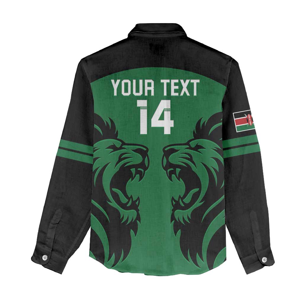 Custom Kenya Rugby Women Casual Shirt 2024 Go Champions Simbas - Green LT14