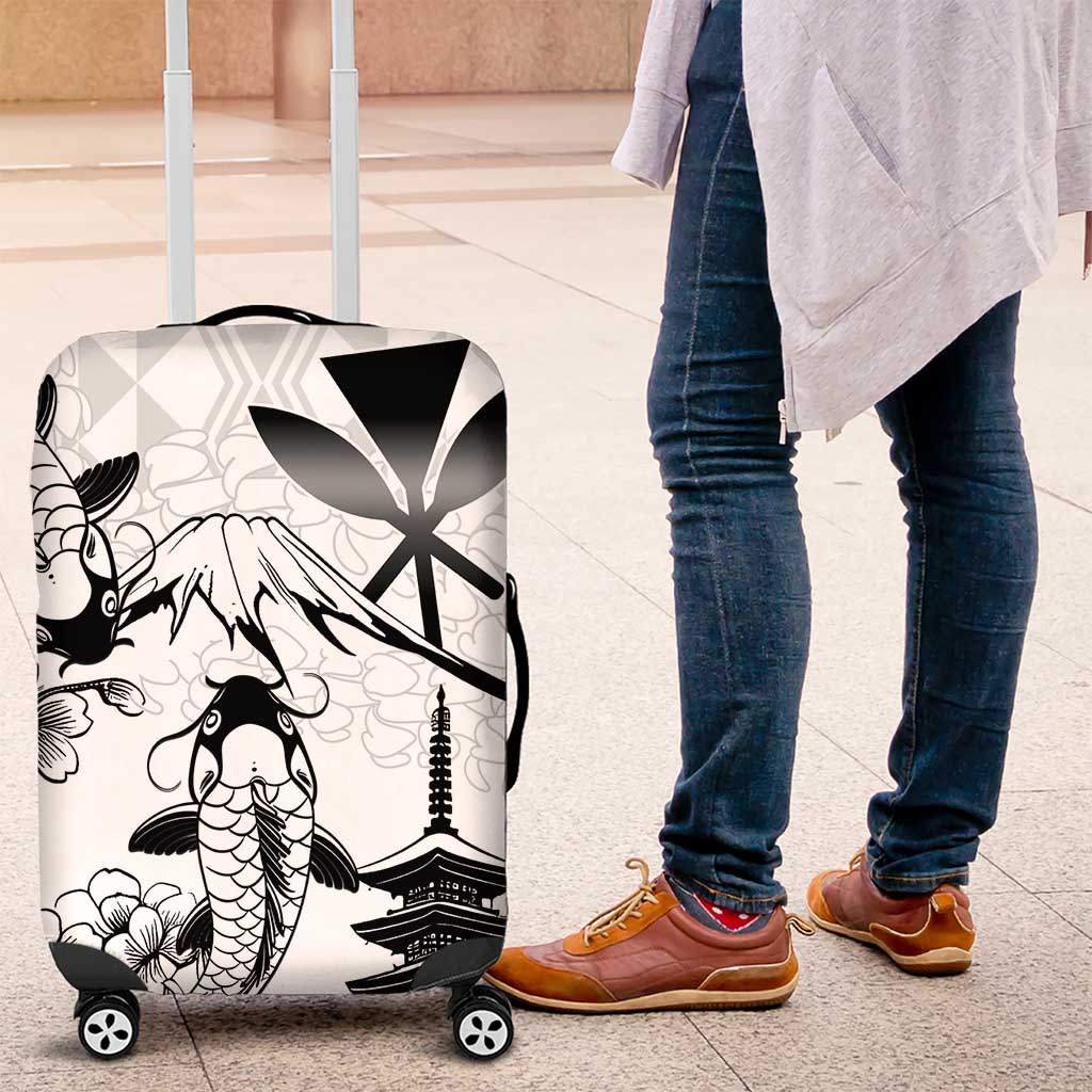 Japan And Hawaii Luggage Cover Sakura Koi Fish Hawaiian Lei Kanaka LT14
