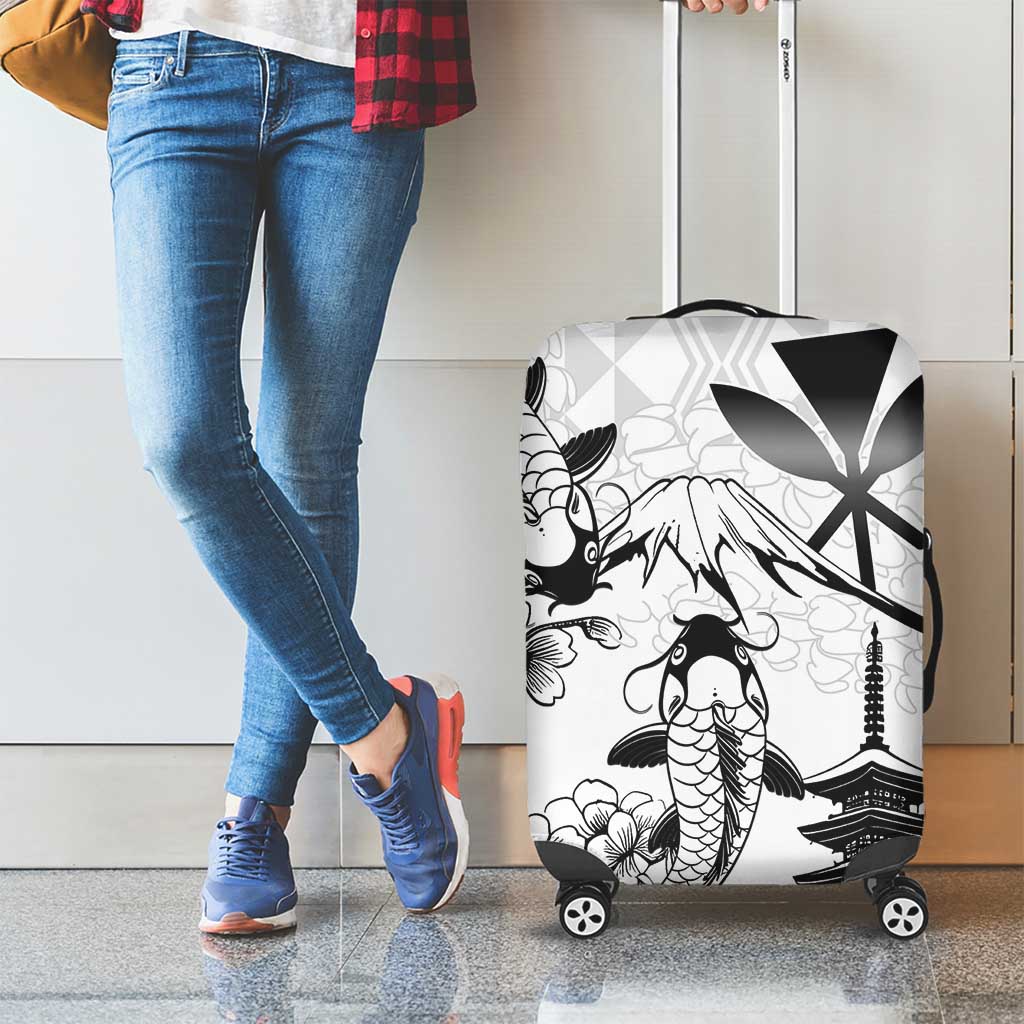 Japan And Hawaii Luggage Cover Sakura Koi Fish Hawaiian Lei Kanaka LT14