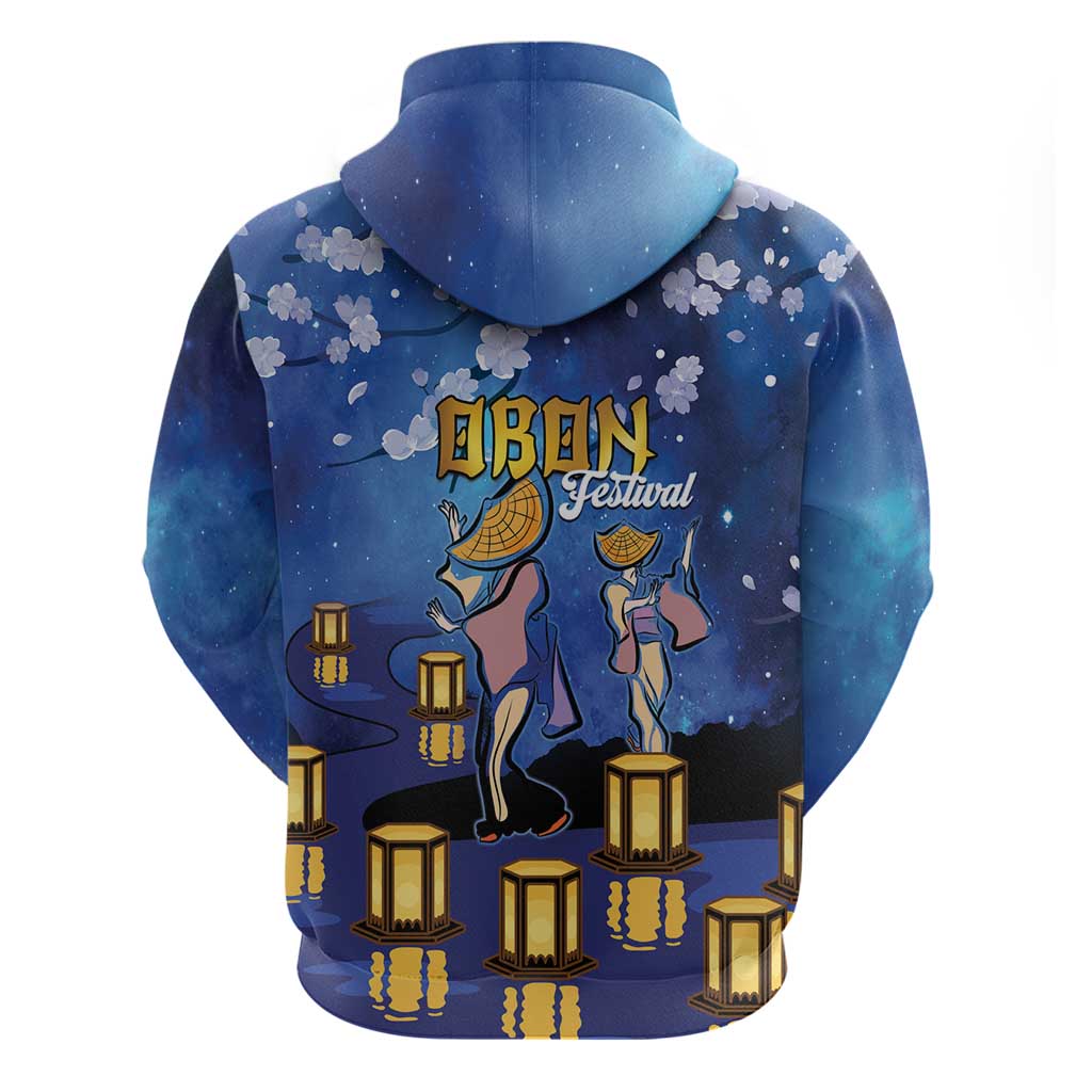 Japan Obon Festival Hoodie Sakura Lanterns With Bon Dance LT14