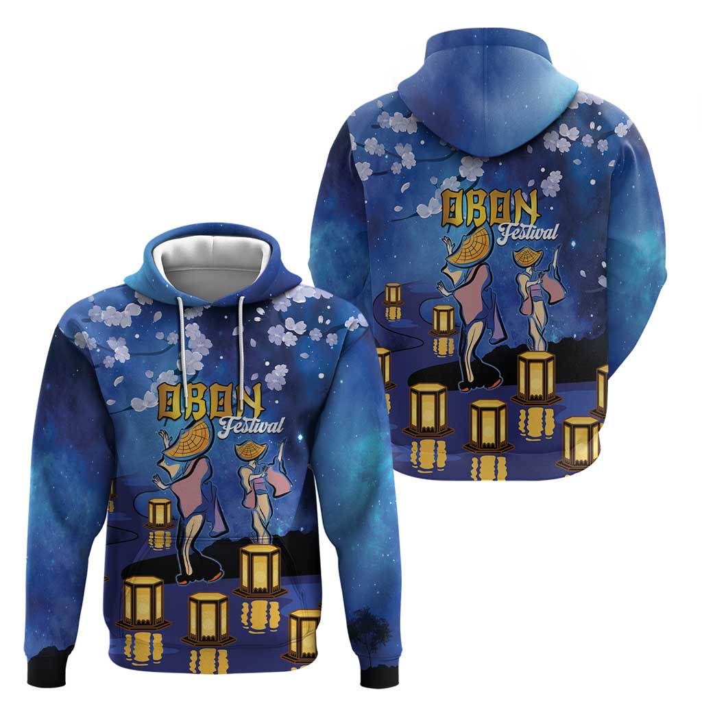 Japan Obon Festival Hoodie Sakura Lanterns With Bon Dance LT14