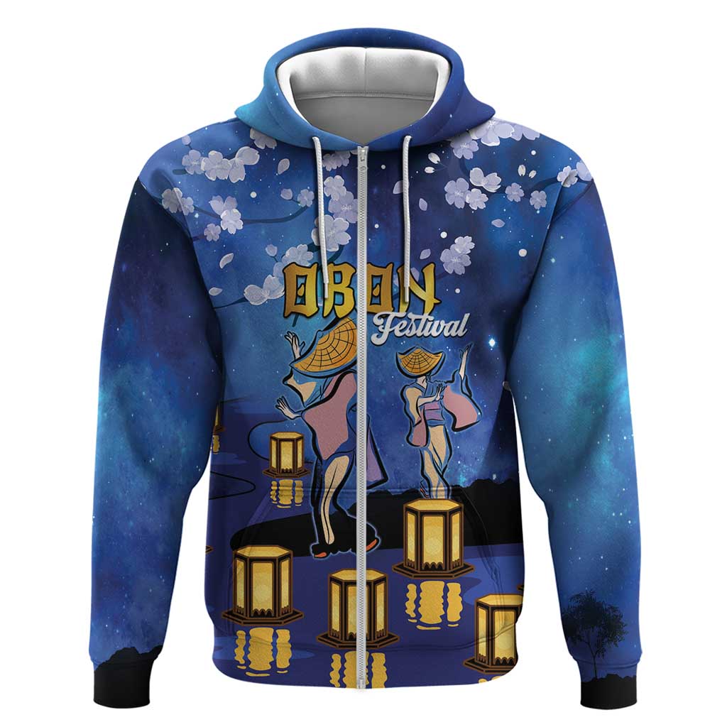 Japan Obon Festival Hoodie Sakura Lanterns With Bon Dance LT14