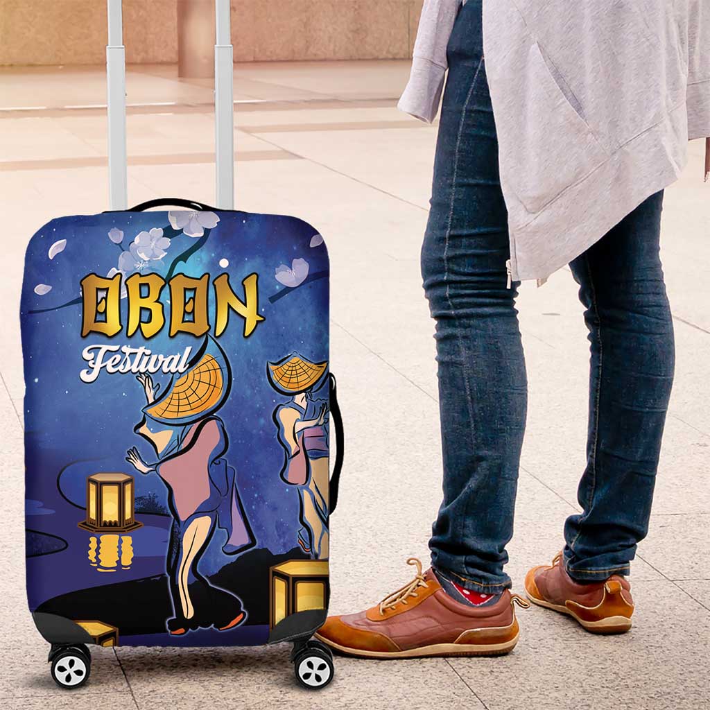 Japan Obon Festival Luggage Cover Sakura Lanterns With Bon Dance LT14