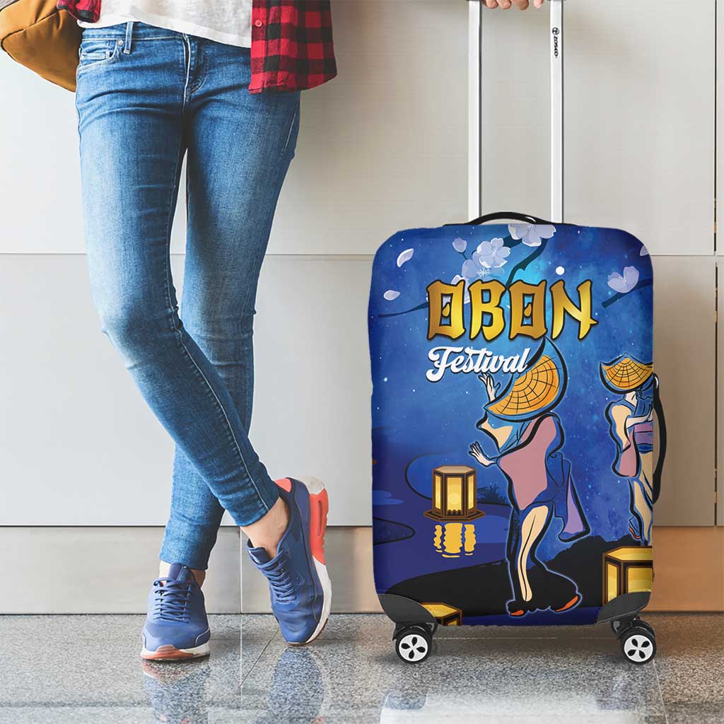 Japan Obon Festival Luggage Cover Sakura Lanterns With Bon Dance LT14