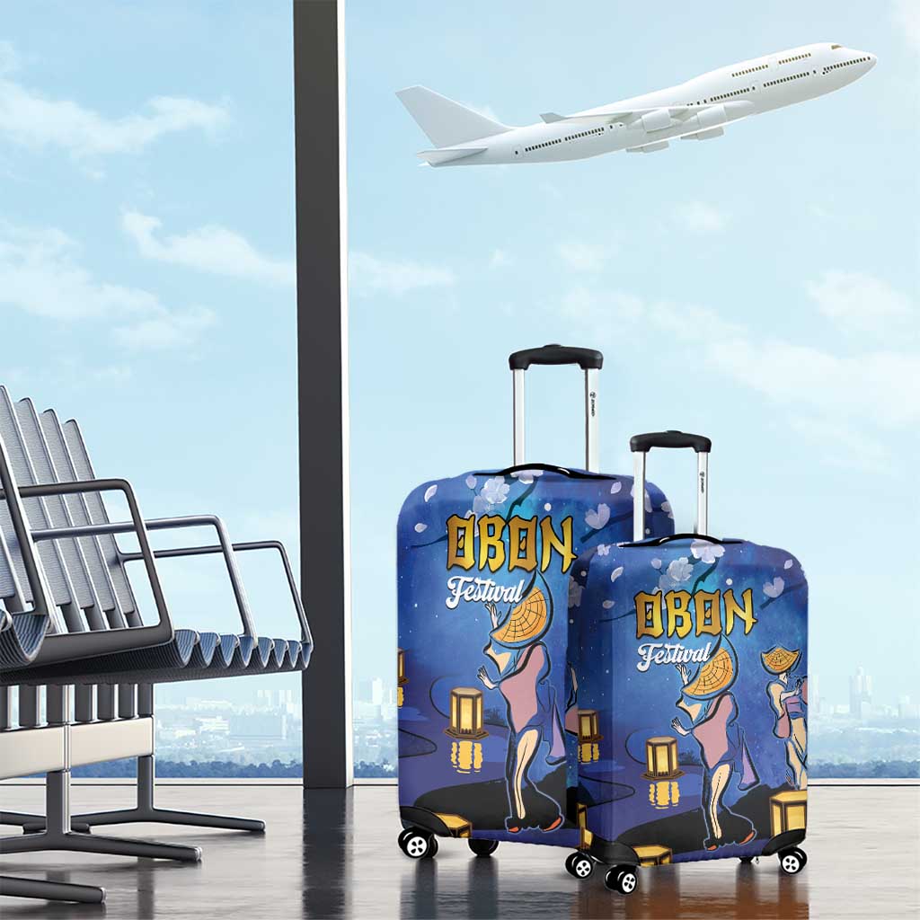 Japan Obon Festival Luggage Cover Sakura Lanterns With Bon Dance LT14