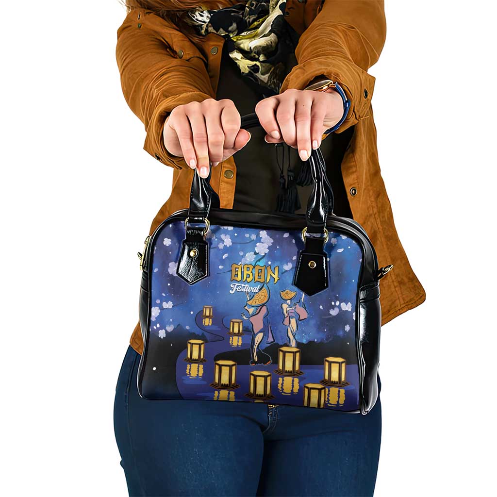 Japan Obon Festival Shoulder Handbag Sakura Lanterns With Bon Dance LT14