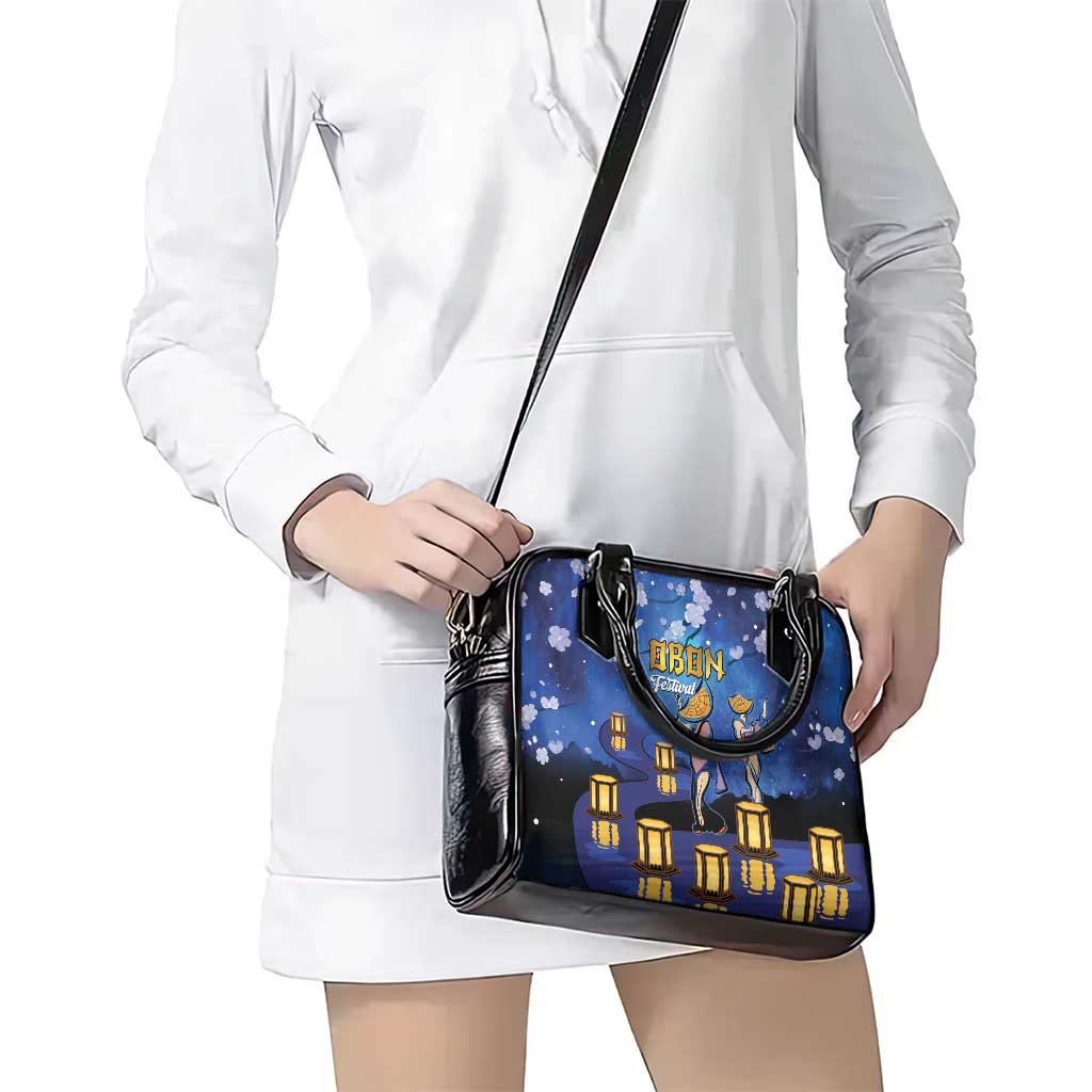 Japan Obon Festival Shoulder Handbag Sakura Lanterns With Bon Dance LT14