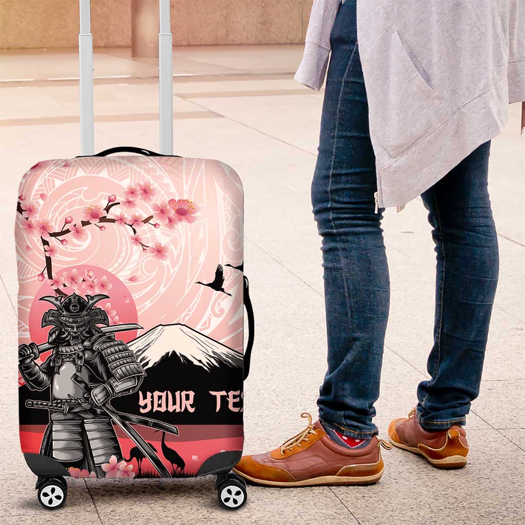 Personalised Japan Samurai Warrior Luggage Cover Japanese Cherry Blossom Polynesian Pattern LT14