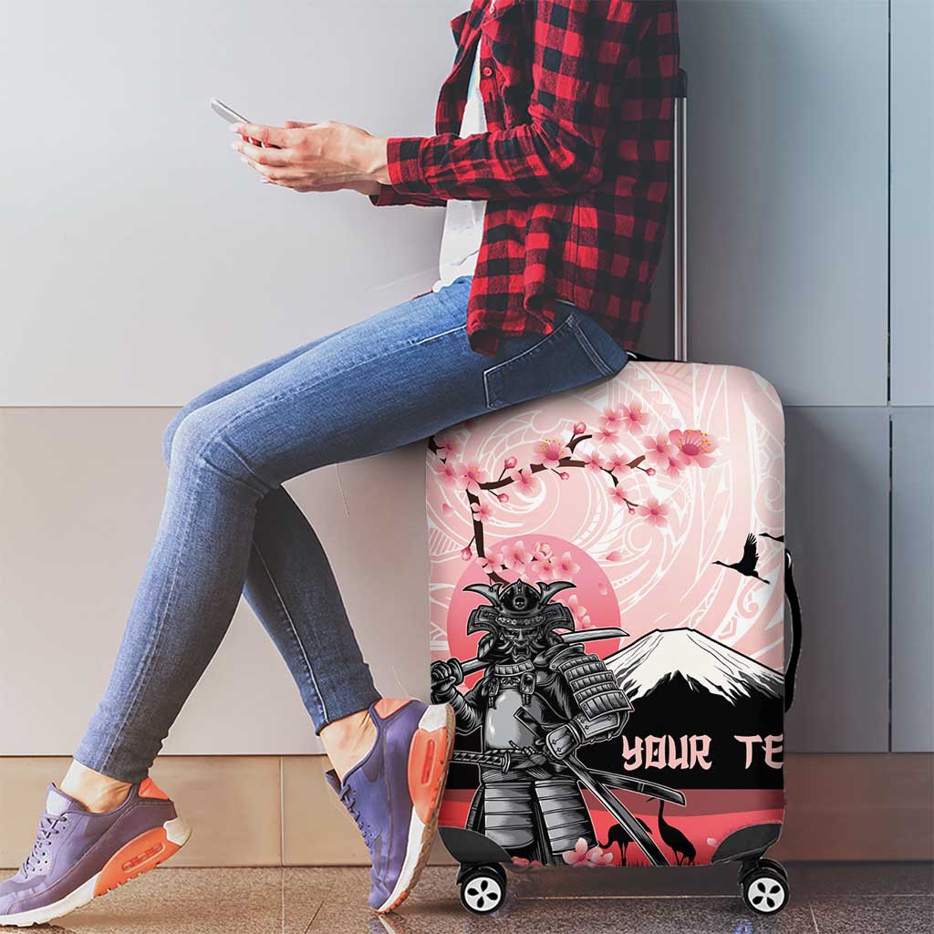 Personalised Japan Samurai Warrior Luggage Cover Japanese Cherry Blossom Polynesian Pattern LT14