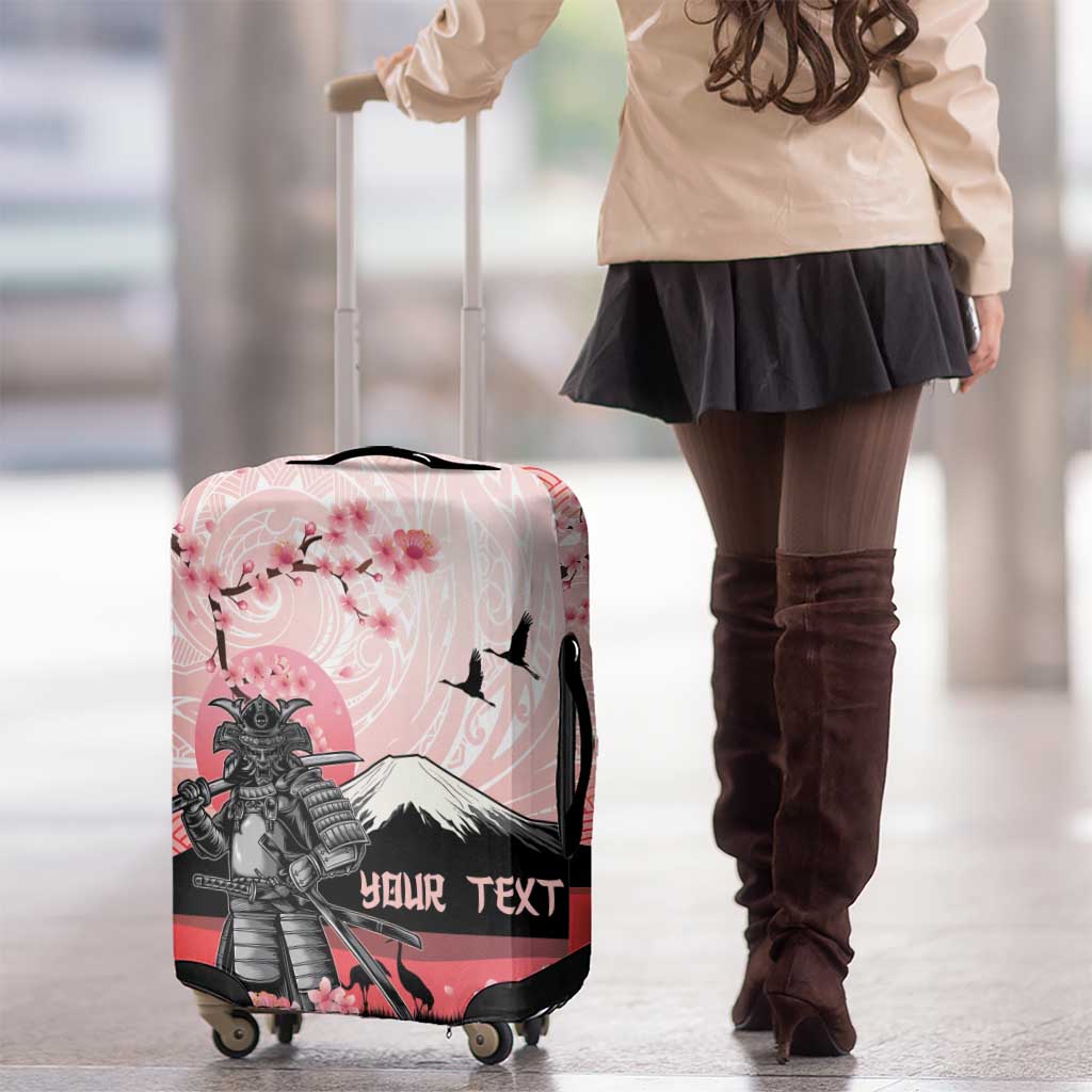 Personalised Japan Samurai Warrior Luggage Cover Japanese Cherry Blossom Polynesian Pattern LT14