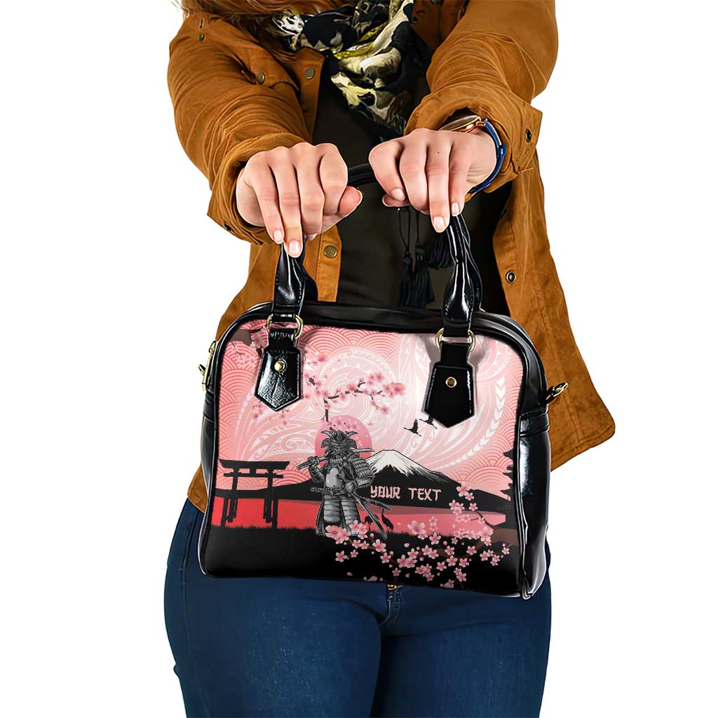 Personalised Japan Samurai Warrior Shoulder Handbag Japanese Cherry Blossom Polynesian Pattern LT14