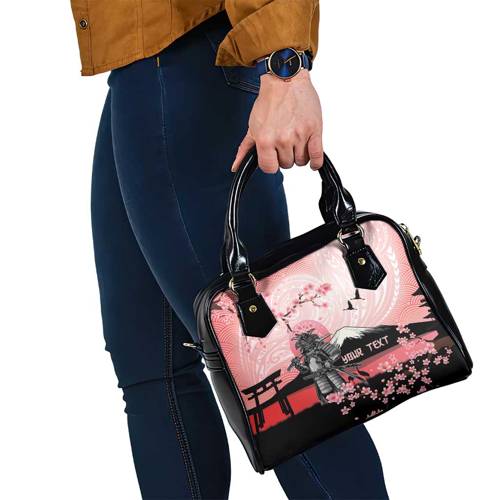 Personalised Japan Samurai Warrior Shoulder Handbag Japanese Cherry Blossom Polynesian Pattern LT14