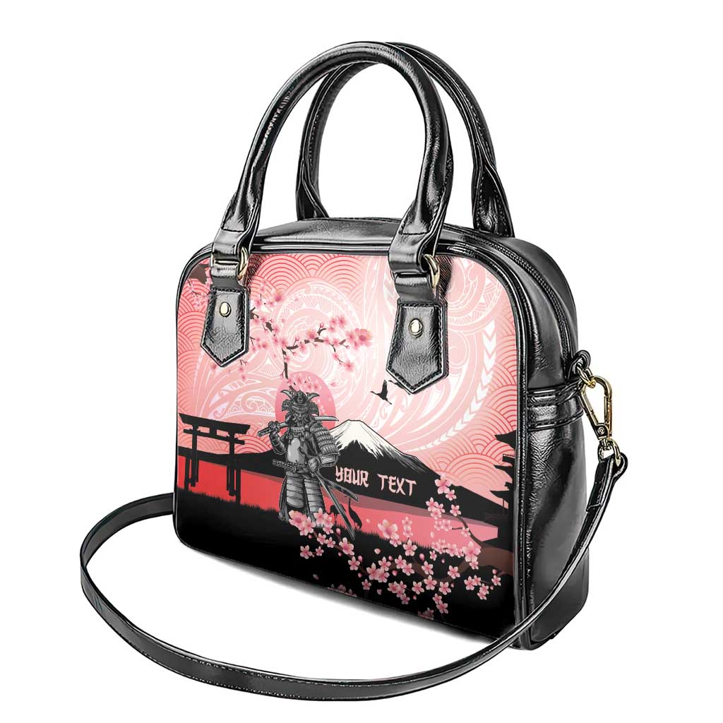 Personalised Japan Samurai Warrior Shoulder Handbag Japanese Cherry Blossom Polynesian Pattern LT14