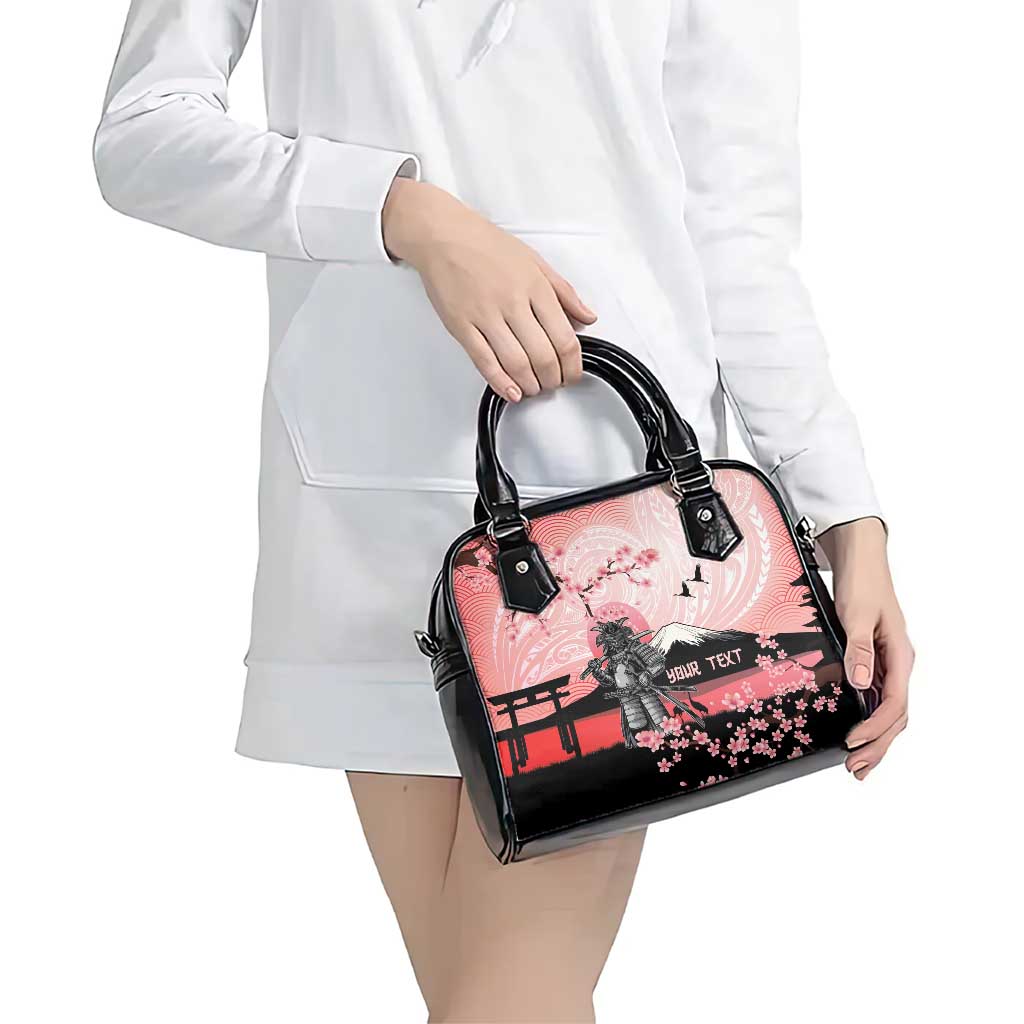 Personalised Japan Samurai Warrior Shoulder Handbag Japanese Cherry Blossom Polynesian Pattern LT14