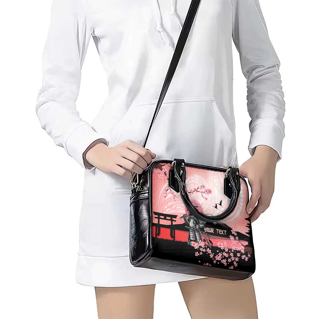 Personalised Japan Samurai Warrior Shoulder Handbag Japanese Cherry Blossom Polynesian Pattern LT14