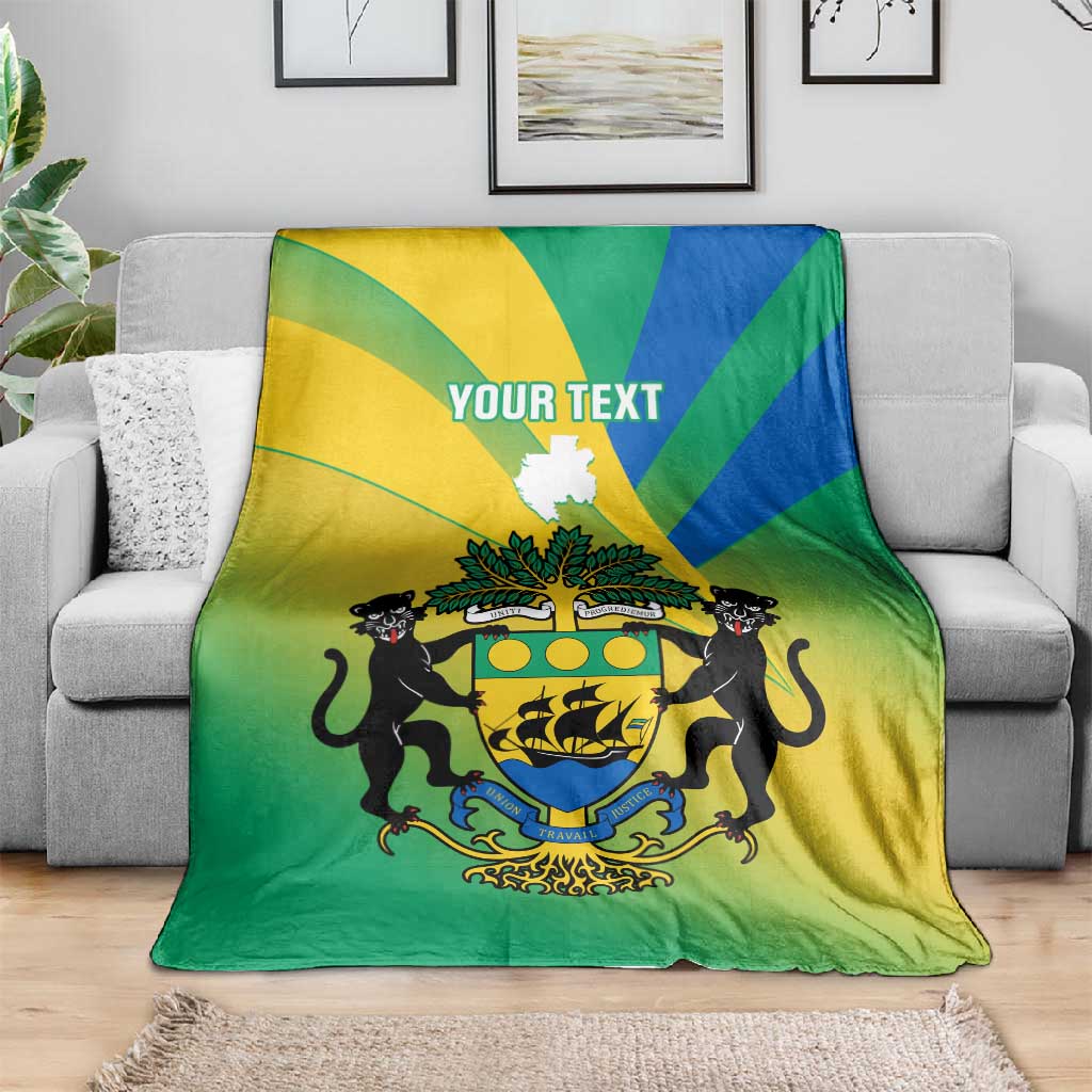 Presonalised Gabon Blanket Coat Of Arms With Flag Gradient Style LT14