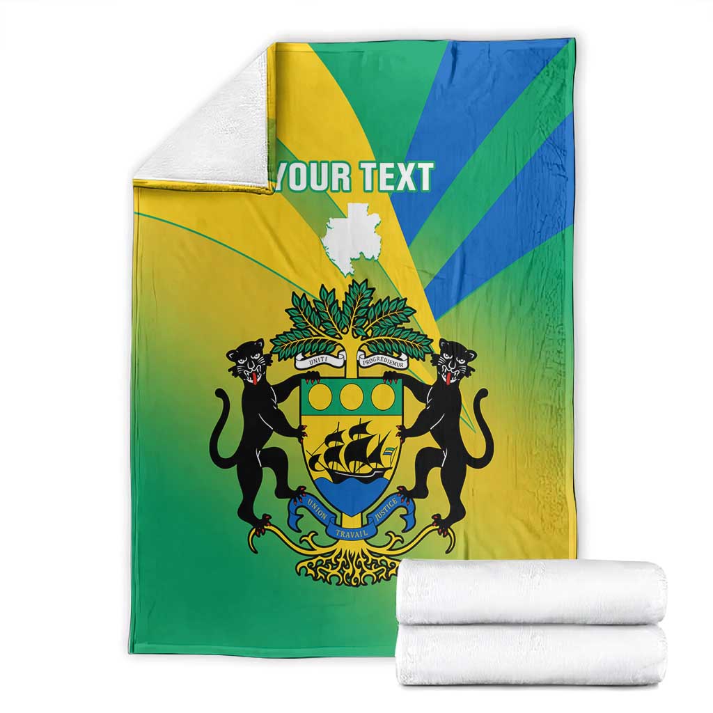 Presonalised Gabon Blanket Coat Of Arms With Flag Gradient Style LT14